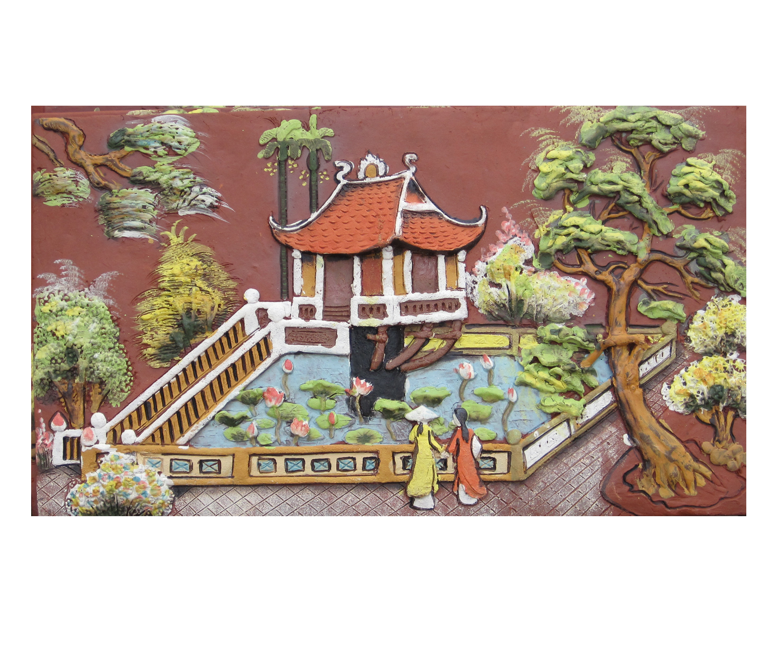 chùa bút  tháp - Tranh gốm Phù Lãng