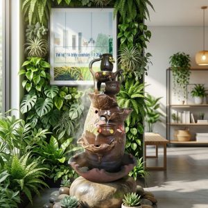 Thác nước phong thủy bầu cao 80cm