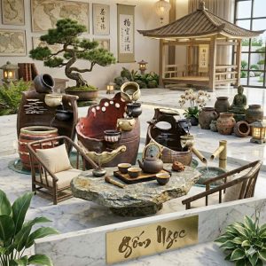 Alternative view of Thác nước phong thủy bán nguyệt